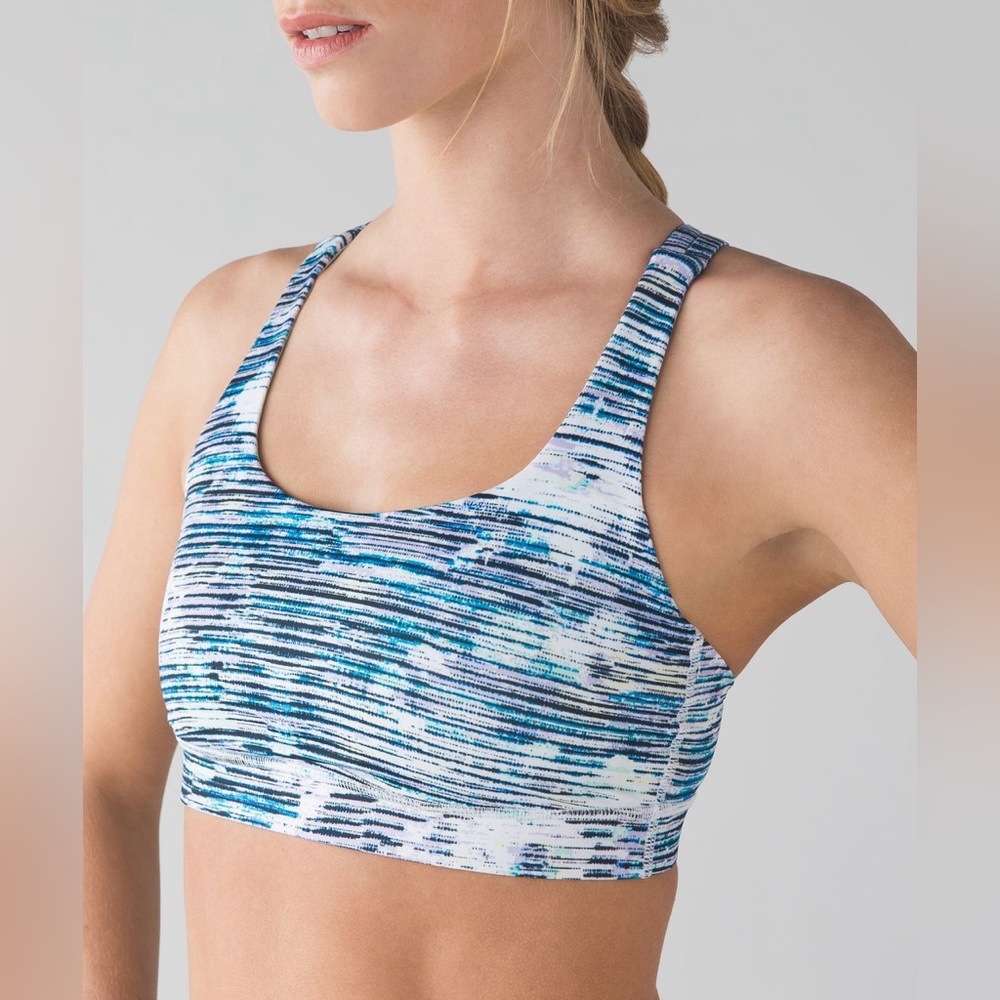 Lululemon Pure Practice Bra Blurry Belle Blue Sz 8